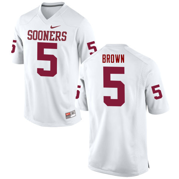 Men Oklahoma Sooners #5 Marquise Brown College Football Jerseys Game-White